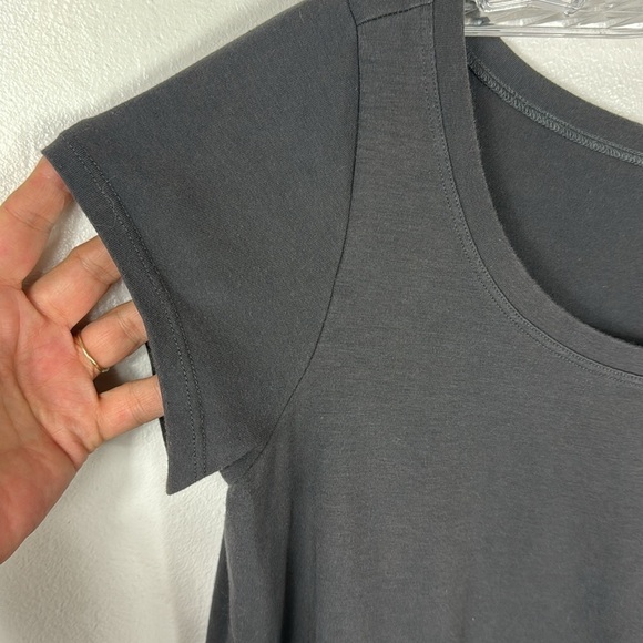 Eileen Fisher A-Line Jersey Knit Dress Women's Petite MP Heathered Gray Mini - Picture 4 of 10